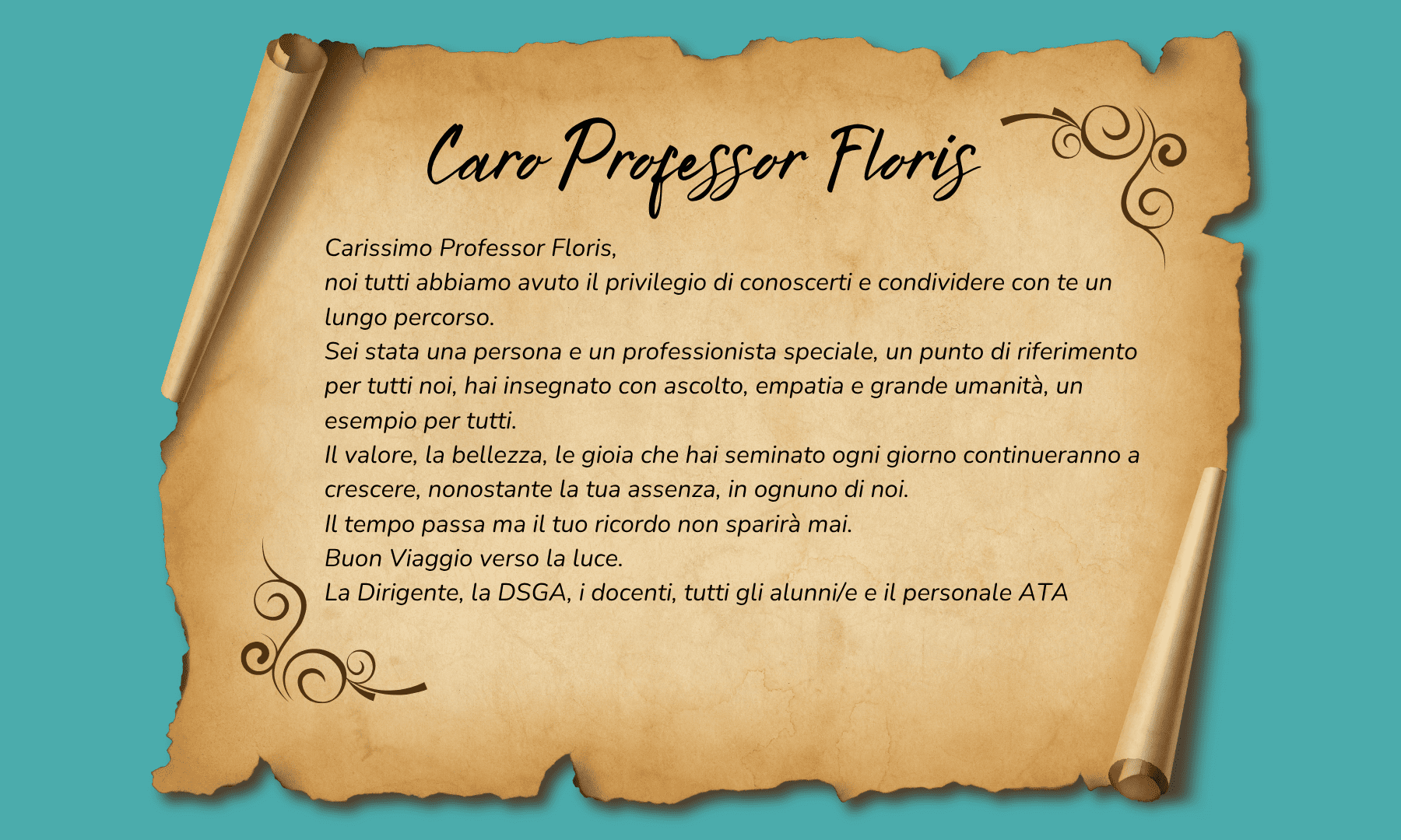 Grazie, Professor Floris ...